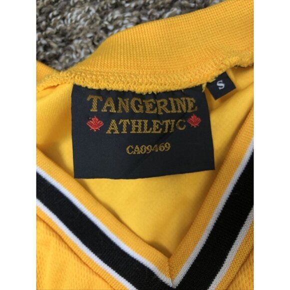 Tangerine Athletic Shipwrecked Mens S T-Shirt Yellow Black Rescued By Jesus - Picture 5 of 5